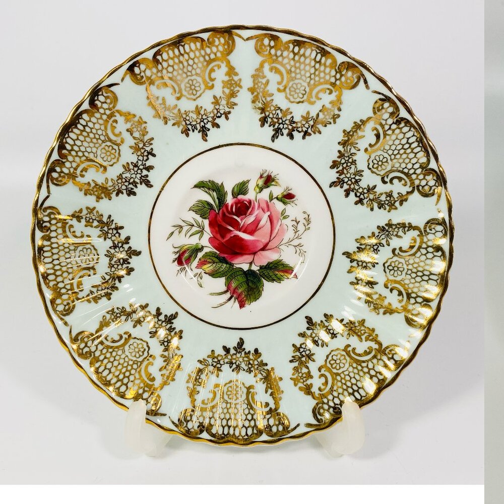 Paragon England-mint green chin saucer.